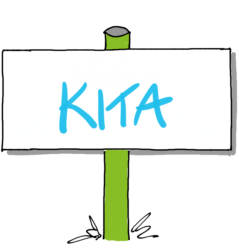Schild mit der Sportstätten KITA